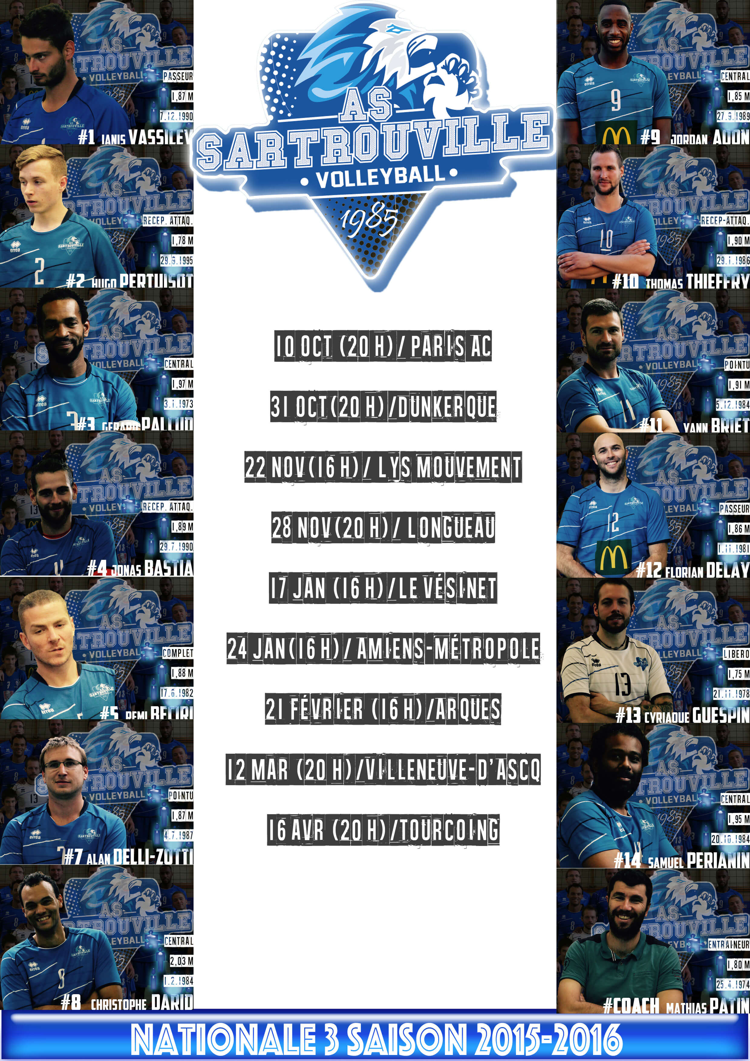 Les « rosters » Pré-Nat et N3 !